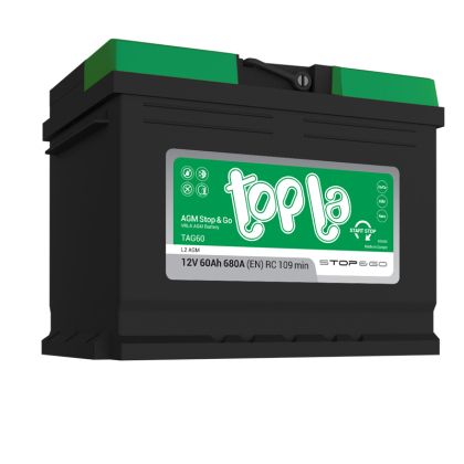 TOPLA AGM 12V 60AH 680A R+