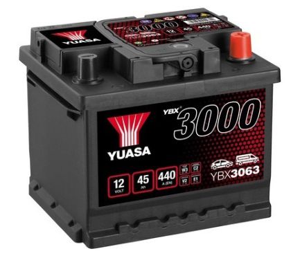 YUASA YBX3063 12V 45AH 440A R+