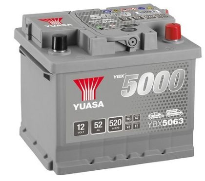 YUASA YBX5063 12V 52AH 520A R+